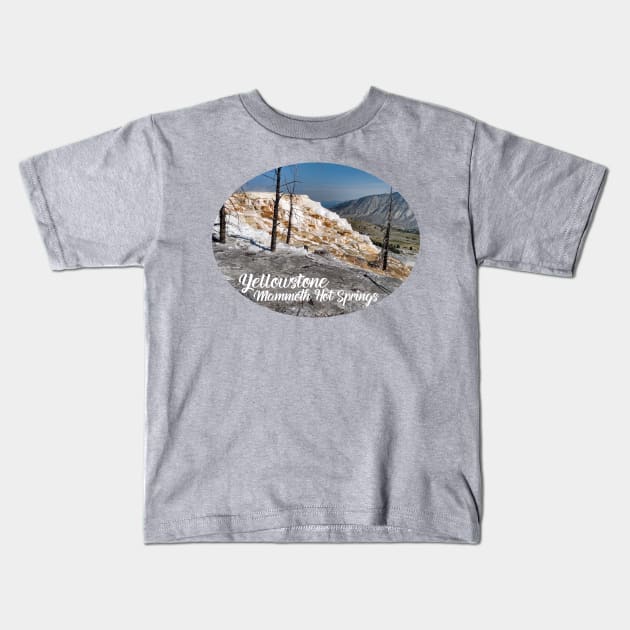 Yellowstone Mammoth Hot Springs Kids T-Shirt by Lil-Bit-Batty